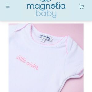 Magnolia Baby 'Little Sister' Onesie with matching socks